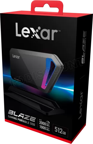 Photo de Disque SSD NVMe externe Lexar SL660 Blaze Gaming RGB - 512Go (Noir)