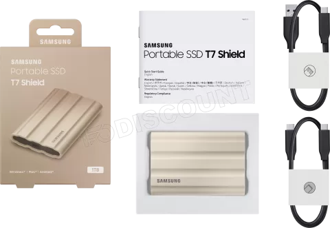 Photo de Disque SSD NVMe externe Samsung T7 Shield - 1To  (Beige)