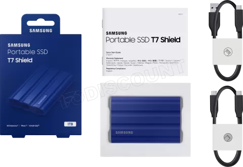 Photo de Disque SSD NVMe externe Samsung T7 Shield - 1To  (Bleu)