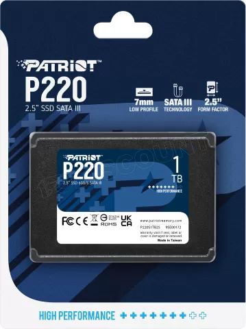 Photo de Disque SSD Patriot P220 1To  - S-ATA 2,5"