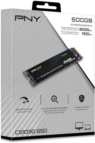 Photo de Disque SSD PNY CS1030 500Go - NVMe M.2 Type 2280