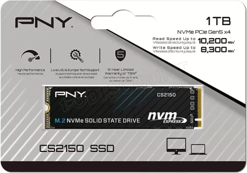 Photo de Disque SSD PNY CS2150 1To  - NVMe M.2 Type 2280