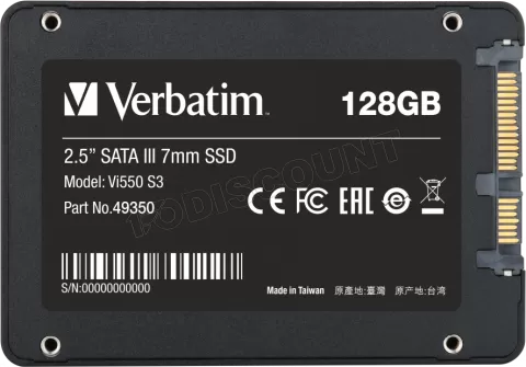 Photo de Disque SSD Verbatim Vi550 S3 128Go - S-ATA 2,5"