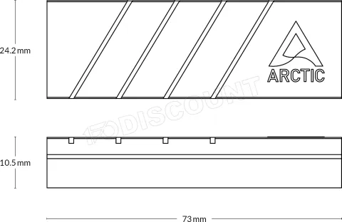 Photo de Dissipateur thermique pour SSD M.2 2280 Arctic M2 Pro (Noir)