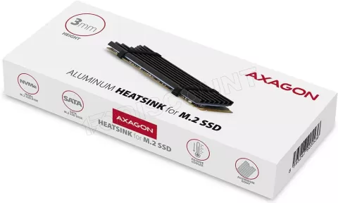 Photo de Dissipateur thermique pour SSD M.2 2280 Axagon CLR-M2L3 (Noir)