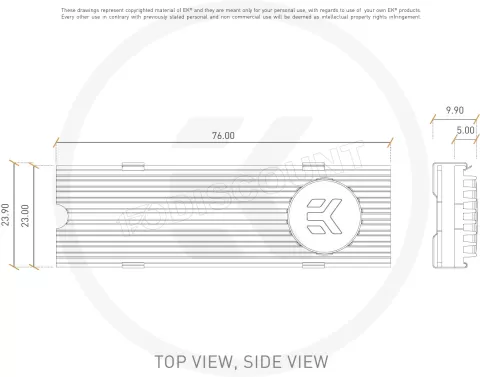 Photo de Dissipateur thermique pour SSD M.2 2280 Ekwb EK-M.2 (Bleu)