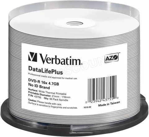Photo de DVD-R 16x Verbatim 4.7Go (Spindle de 50)