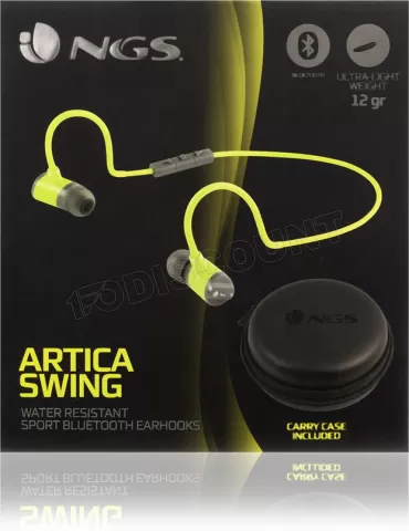 Photo de Ecouteur intra-auriculaire Bluetooth NGS Artica Swing (Gris/Jaune)