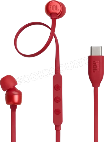 Photo de Ecouteurs filaires JBL Tune 310C USB-C (Rouge)