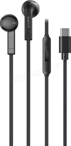 Photo de Ecouteurs Havit E336C USB-C (Noir)