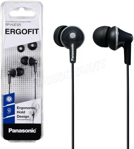 Photo de Ecouteurs intra-auriculaires Panasonic Ergofit RP-HJE125E-K (Noir)