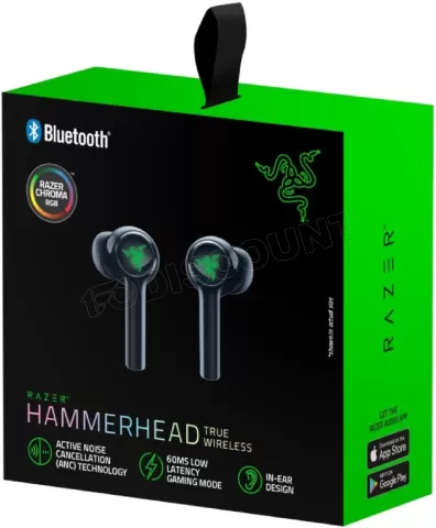 Photo de Ecouteurs sans fil Bluetooth Razer Hammerhead True Wireless (Noir)