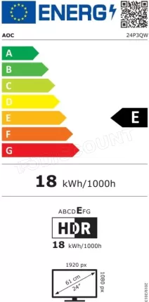 Photo de Ecran 24" AOC 24P3QW Full HD (Noir)