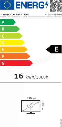 Photo de Ecran 24" Iiyama ProLite XUB2493HS-B6 Full HD (Noir) 100Hz