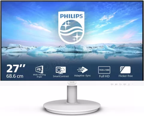 Photo de Ecran 24" Philips V-line 241V8AW/00 Full HD (Blanc)