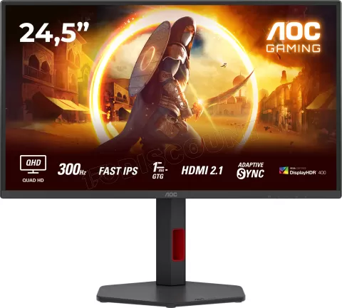 Photo de Ecran 25" AOC Gaming G4 Q25G4SR Quad HD 300Hz (Noir)