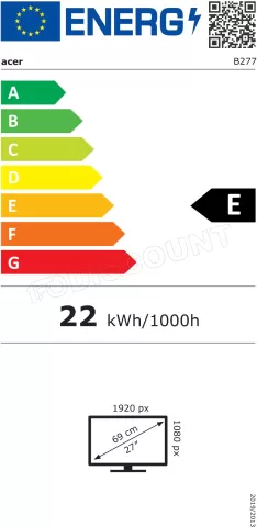 Photo de Ecran 27" Acer Vero B7 B277 Full HD (Noir)