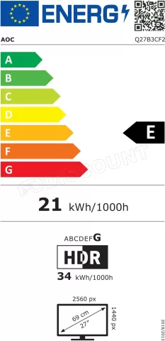 Photo de Ecran 27" AOC B3 Series Q27B3CF2 Quad HD 100Hz (Noir)