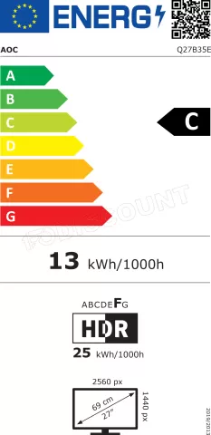 Photo de Ecran 27" AOC Basic B3 Q27B35E Quad HD 100Hz (Noir)