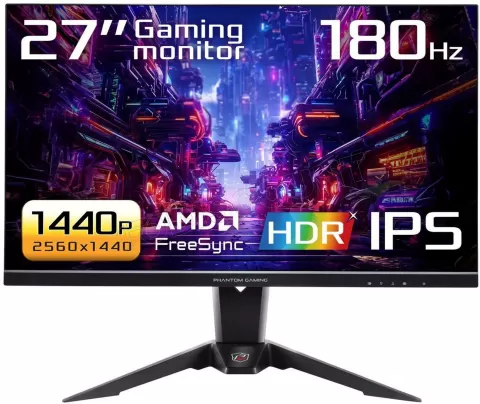 Photo de Ecran 27" ASRock Phantom Gaming PG27QFT1B Quad HD 180Hz (Noir)