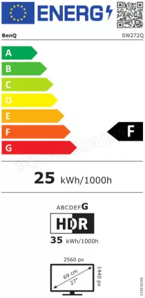 Photo de Ecran 27" BenQ PhotoVue SW272Q Quad HD (Noir)