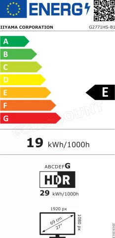 Photo de Ecran 27" Iiyama G-Master Red Eagle G2771HS-B1 Full HD 240Hz (Noir)