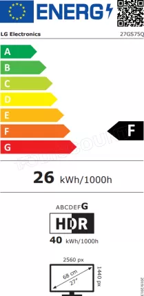 Photo de Ecran 27" LG UltraGear 27GS75Q-B Quad HD 180Hz (Noir)