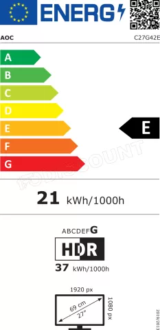 Photo de Ecran incurvé 27" AOC Gaming G4 C27G42E Full HD 180Hz (Noir)