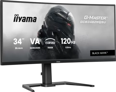 Photo de Ecran incurvé 34" Iiyama G-Master Black Hawk GCB3482WQSU-B1 UWQHD 120Hz (Noir)