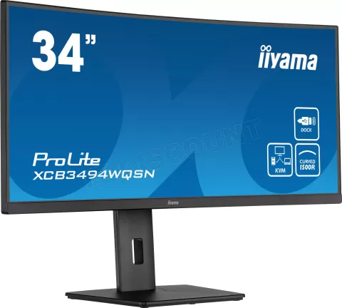 Photo de Ecran incurvé 34" Iiyama ProLite XCB3494WQSN-B5 UWQHD (Noir) 120Hz