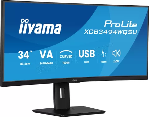 Photo de Ecran incurvé 34" Iiyama ProLite XCB3494WQSU-B1 UWQHD 120Hz (Noir)