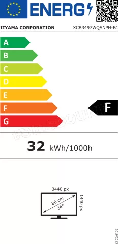 Photo de Ecran incurvé 34" Iiyama ProLite XCB3497WQSNPH-B1 UWQHD 120Hz (Noir)