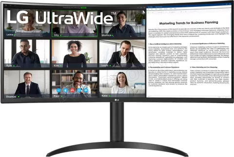 Photo de Ecran incurvé 34" LG UltraWide 34WR55QC-B UWQHD 100Hz (Noir)