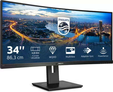 Photo de Ecran incurvé 34" Philips B-Line 345B1C UWQHD 100Hz (Noir)