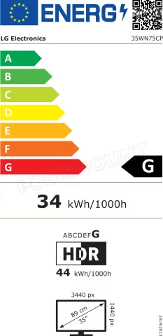 Photo de Ecran incurvé 35" LG UltraWide 35WN75CP-W UWQHD 100Hz (Noir)