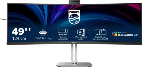 Photo de Ecran incurvé 49" Philips 49B2U5900CH Double Quad HD (Noir)