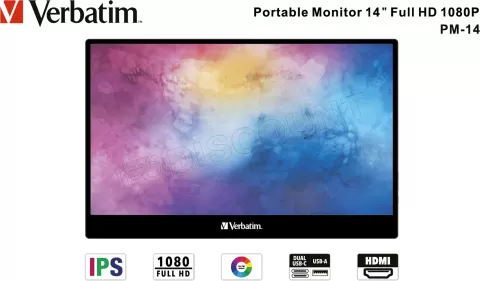 Photo de Ecran portable 14" Verbatim Light Full HD (Noir)