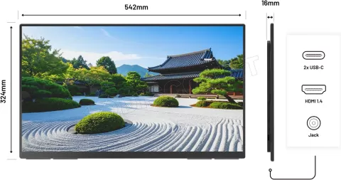 Photo de Ecran portable 24" JapanNext JN-MD-IPS238U-C6 4K Ultra HD (Noir)