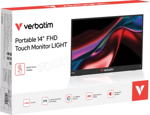 Photo de Ecran portable tactile 14" Verbatim Light Full HD (Noir)