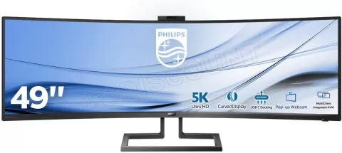 Photo de Ecran VA incurvé 49" (32/9) PHILIPS 499P9H/00 5K DQHD