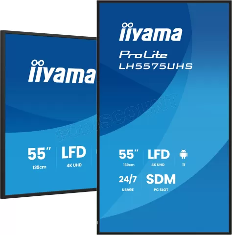 Photo de Ecran/TV Professionnel 55" Iiyama Prolite LH5575UHS-B2AG 4K Ultra HD (Noir)