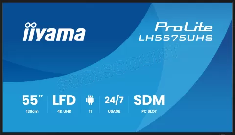 Photo de Ecran/TV Professionnel 55" Iiyama Prolite LH5575UHS-B2AG 4K Ultra HD (Noir)