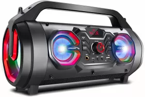 Photo de Enceinte nomade Bluetooth Audiocore Bazooka AC875 RGB (Noir)