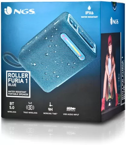 Photo de Enceinte nomade Bluetooth NGS Roller Furia 1 (Bleu)