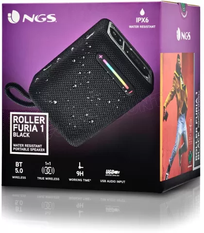 Photo de Enceinte nomade Bluetooth NGS Roller Furia 1 (Noir)