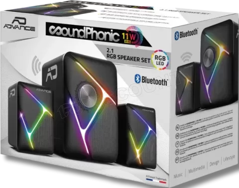 Photo de Enceintes 2.1 sans fil Advance SoundPhonic RGB (Noir)