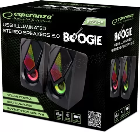 Photo de Enceintes Esperanza Rainbow Boogie RGB (Noir)