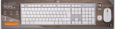 Photo de Ensemble Clavier - Souris sans fil T'nB Classy (Gris/Blanc)