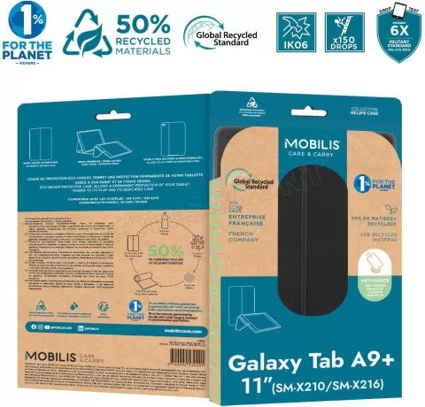 Photo de Etui rabat Mobilis Re.Life pour Samsung Galaxy Tab A9+ 11'' (Noir)