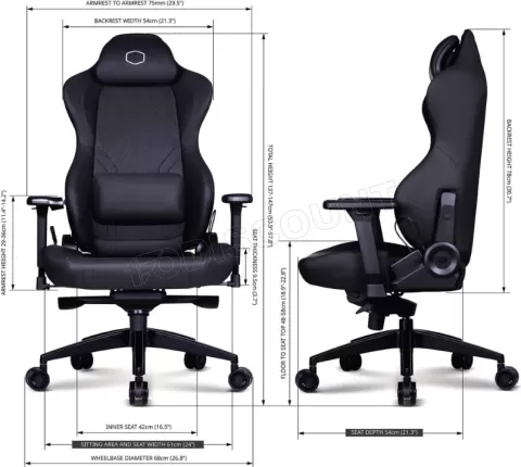 Photo de Fauteuil Cooler Master Hybride M avec fonction massage (Noir)